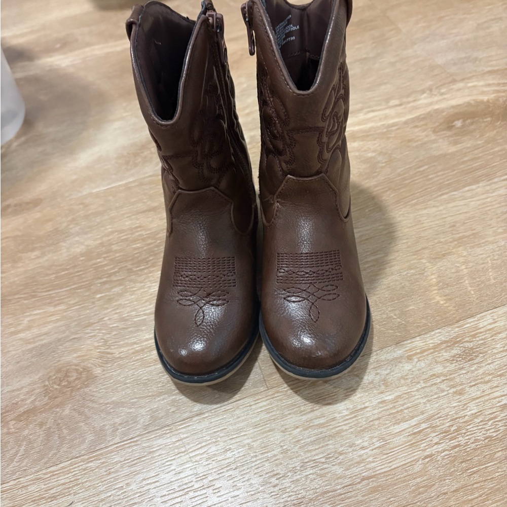 Cat & Jack Brown Kids Western Booties 9T